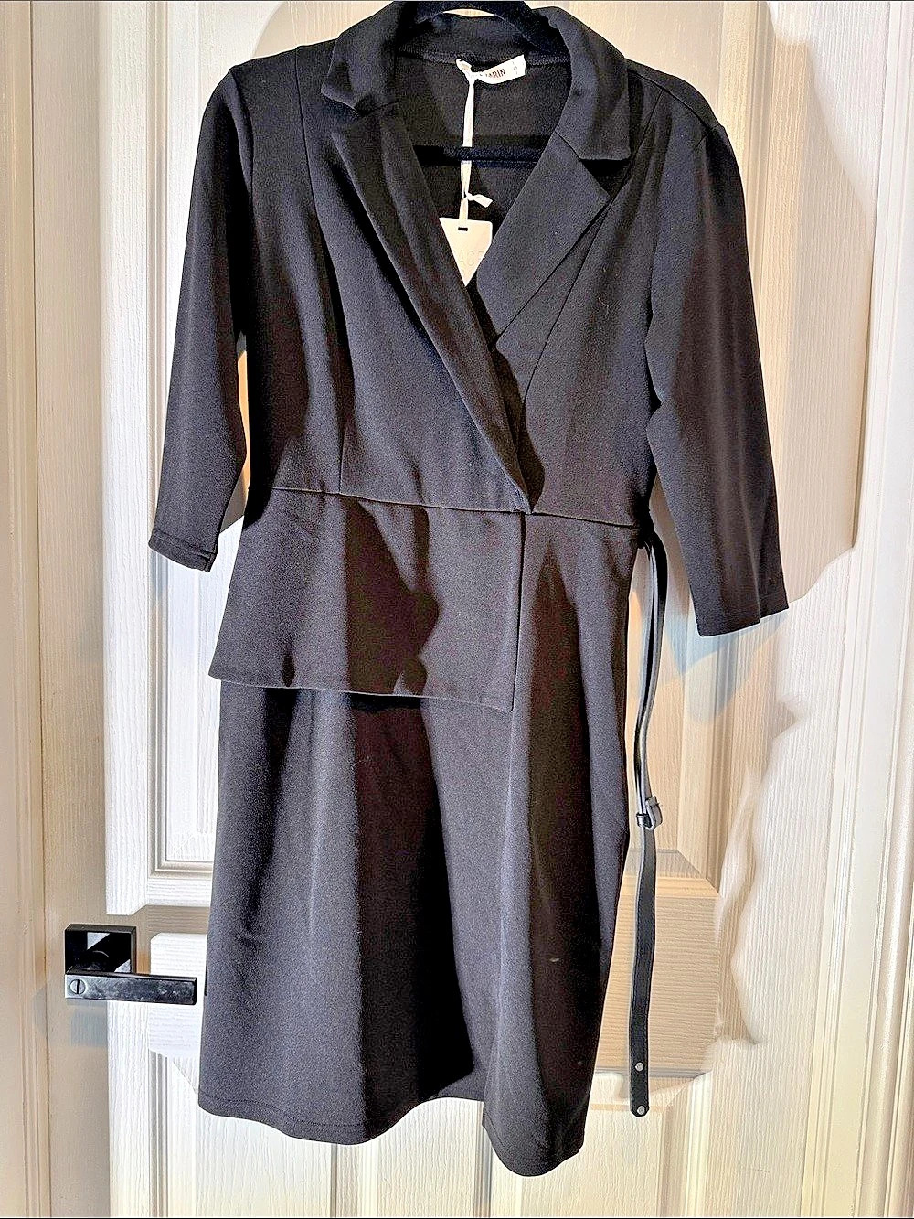Grace Karin Wrap Mini Dress in Black Size Small NWT